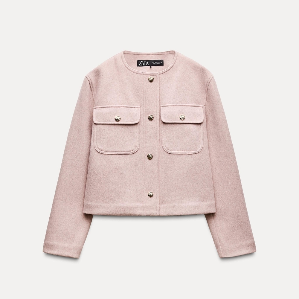 Zara Pink Button-Up Jacket